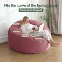 3 Ft Bean Bag Chair, Memory Foam Bean Bag Chairs for Adults with Filling, Round Bean Bag Sofa with Filler Included, Beanbags with Soft Dutch Velvet Fabric,3 Foot,Pink