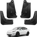 BASENOR Upgraded Tesla Model Y Mud Flaps Splash Guards Vehicle Sediment Protection No Drilling No Tape Mudflaps Tire Protector Mudflaps All Weather Tesla Exterior Accessories (Set of 4)