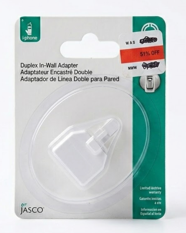 JASCO Duplex In-Wall Adapter- 2 Pack