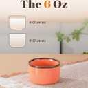 Juimma Ramekins 6 oz, Creme Brulee Ramekins Oven Safe, Ramiken Small Bowls Ceramic Baking Dishes for Pudding Custard, Dipping Sauce Cups for Souffle Ice Cream, Set of 6, Morandi Color