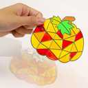 WorldBazaar Fall Pumpkin Suncatchers Craft for Kids 24 Sets Thanksgiving Window Art Suncatchers Ornaments Decoration Harvest Classroom Activity Party Supplies