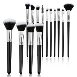 Makeup Brush Set, Premium Synthetic 14 Pcs Makeup Brushes, Travel Makeup Brush Set for Foundation, Concealer, Blush and Eyeshadow Brush(Black)