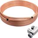 50Ft 3/8 OD Copper Tubes ACR Refrigeration Copper Tubing, 99.9% Pure Thick ASTM B280 Soft Coil, T2 Seamless Round Tube for HVAC System,Industry,Air Conditioner,Refrigerator,DIY
