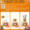 Reed Diffuser for Bathroom, Halloween Diffuser, Scented with Flower and 3 Sticks, Long-Lasting Freesia Fragrance with Anti-Slip Mat for Home, Bathroom Shelf Decor, 100ml