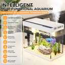 Vehipa Aquarium, 2.4 Gallon Betta Fish Tank with Heater, Humidifier 3 in 1 Pump - Filteration & Oxygenation & Circulation, Temperature Display, HD Glass, Timed 7-Color Lights