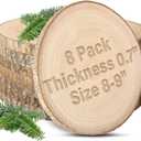 8pcs Wood Slices for Centerpieces 8-9inchs-Christmas Rustic Wood Circles Wedding Table Decor-Unfinished Baby Shower Wood Rounds for DIY Crafts