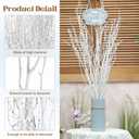Thiccywoov 40 Pcs Natural White Birch Twig Branches 29 Inch Tall Painted Birch for Vase Filler Pack of 20-25 Stems White Branch Long Decorative Sticks for Wedding Centerpiece Arrangement Rustic Decor