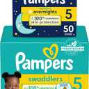 Pampers Disposable Diapers Size 5, Swaddlers 132 Count + Overnight (50 Count)