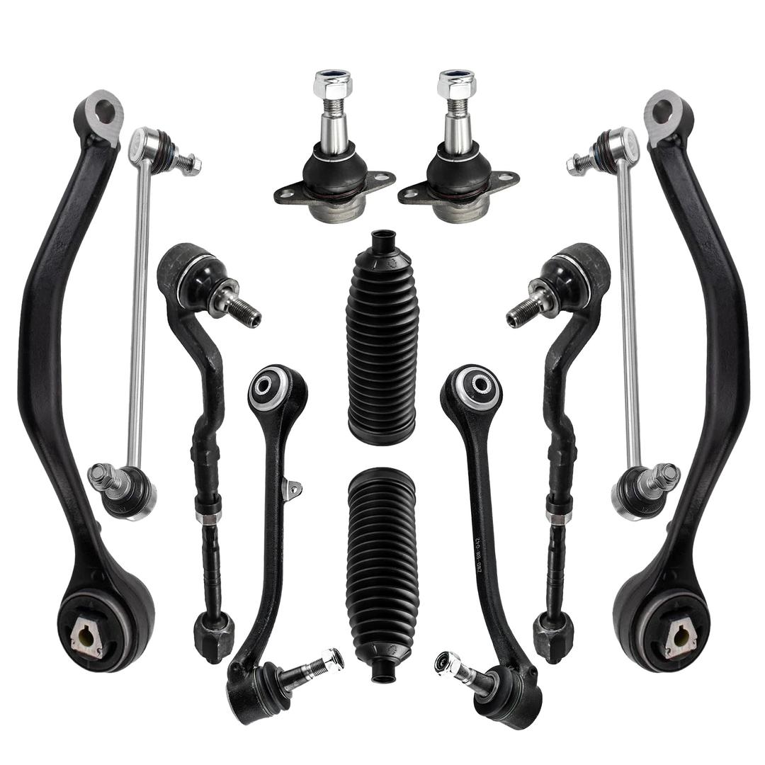 Ironants Front Suspension Control Arm Compatible With 2007 BMW X3 (Built Before 2007 Production Date), 2004 2005 2006 BMW X3 Ball Joint, Sway Bar Link Front, Inner & Outer Tie Rod End