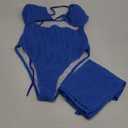 SOLY HUX Women's One Piece Swimsuit Criss Cross Halter Cut Out Bathing Suit with Cover Up M