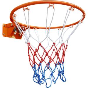 MIUDGIG 18" Basketball Rim Replacement, Universal 18" Professional Double Spring Solid Steel Basketball Hoop Rim with Net Fits In-Ground & Wall-Mounted Basketball Hoops, Indoor/Outdoor