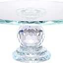 Uten Crystal Glass Cake Stand, 11'' Cake Display Stand, Crystal Glass Fruit Plate, Clear Cake Stand, Display Desserts Holder for Wedding Cakes Serving Platters