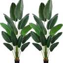 YEPDIN Artificial Bird of Paradise Plant 6 Ft Tall Fake Banana Leaf Plant for Indoors and Outdoors,Faux Palm Tree with Plastic Pot for Office and Home Decor,L1802PCS