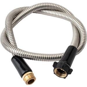 Yanwoo 304 Stainless Steel 8ft Garden Hose with Female to Male Brass Connector, 18mm Outer Diameter Flexible & Lightweight Heavy Duty Short Water Hose for Outdoor (8 Feet)