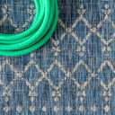 JONATHAN Y Moroccan Geometric Indoor Outdoor Round Area Rug 4 Ft Navy/Light Gray, Ourika Textured Weave for Backyard, Patio, Porch, Easy-Cleaning, High Traffic, Pet-Friendly, Non-Shedding SMB108B-4R, 3'11"