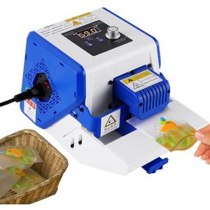 JIAWANSHUN Automatic Continuous Band Sealer Machine with Digital Temperature & Speed Control - Plastic/PVC Bag Sealer for Commercial, Home Kitchen, Cookies Packaging - 110V Desktop Design