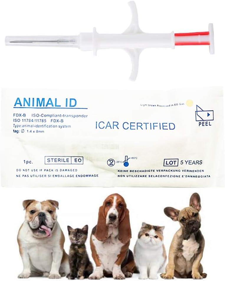 Smoostart 20 Pack 2.12x12mm Universal Standard Microchip, ISO11784/ISO11785/FDX-B Pet ID Tags, 15 Bit Microchip for Dog, Cat, Pig