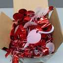Valentines Day Decor 33Ft Tinsel Red Heart Garland Glitter Metallic Twist Valentine Decorations for Indoor Outdoor Holiday Home Tree Mantle Party Office Parade Floats Ornaments - Red 1