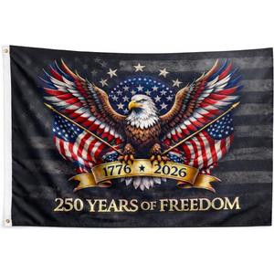 USA 250th Anniversary Flag 3x5 FT, Single Layer Lightweight Outdoor Patriotic Flag, Fade Resistant American Independence Day 17762026 Flag