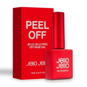 Peel Off Base Coat for Gel Nail Polish, 10ml Jello Jello peel-off base gel, UV LED Lamp Nail Polish without Damage, Long Lasting Peelable Base for Beginners Weak Thin Nails
