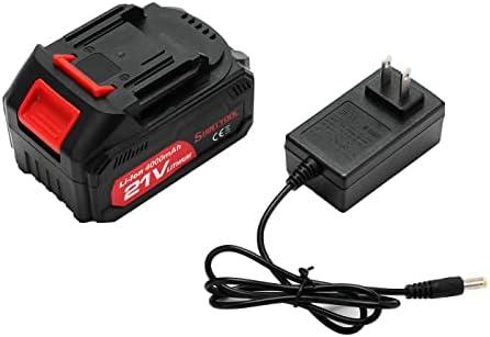 SHINTYOOL 21v Lithium Battery - 4.0 Ah Battery with Charger Adapter Led Indicator Compatible with Leaf Blower