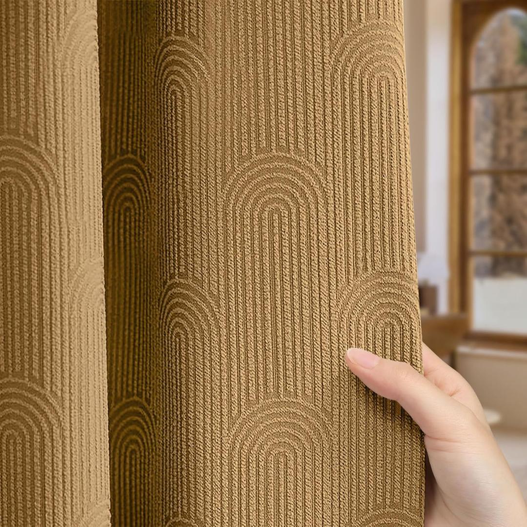 Boho Cotton Shower Curtain Morden Mid Centery Minimalist Shower Curtain,Terracotta,72 * 78