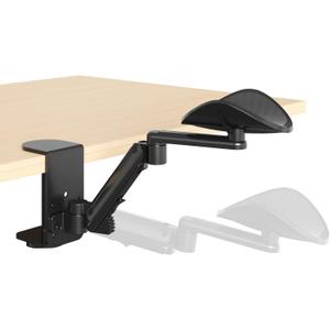 JOY worker Upgraded Clamp-on Adjustable Armrest, Above/Below Table Extension Platform Arm Support for Thicker Desktop, Ergonomic 360 Swivel Elbow Cushion Pad for Left/Right Hand (Black)