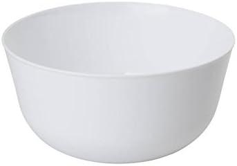 Trendables Premium Trend White Plastic Bowls, Disposable Food Grade Plastic Bowls - 40 Pack (24 oz. (Bowl))