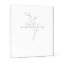 Lanpn Wedding Photo Album 4x6 1000 Pocket Photos Slip in, Linen Cover Large Capacity Newlywed Marriage Album Hold 1000 Horizontal Vertical Photos (Flower Our Memories, White)