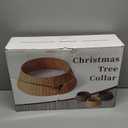 28in Christmas Tree Collar - Wicker Woven Tree Collars for Artificial Trees - Handmade Rattan Rustic Farmhouse Basket for Tree Base Cover with Cord Cut-Out for 6ft 7.5ft 8ft Trees (Natural)