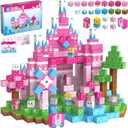 150PCS Magnetic Blocks, Magnet Building Cube Toy, Build 3D Pink Princess Castle Set for Girls, Montessori Sensory Toys for Kids, STEM Educational Toys, Christmas, Children's Day Gift for Boys & Girls