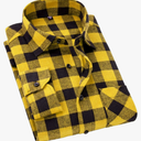 Cromoncent Men's Casual Plaid Flannel Long Sleeve Button Down Shirt Size 2XL