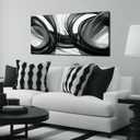 Abstract Canvas Wall Art for Office Bedroom Black and White Wall Decor, 40"L x 20"W