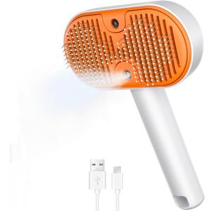 Cat Steam Brush with Waterless Shampoo, 3-in-1 Pet Steam Brush for Dog, Self Cleaning Pet Spray Hair Removal Comb for Long Haired Pets, Cool Mist Only
