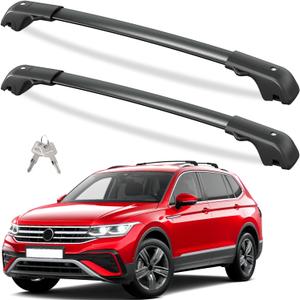 Tuyoung 300lbs Lockbale Roof Rack Cross Bars Compatible with Volkswagen VW Tiguan 2018-2026 (Not for Limited) & Taos 2022-2026, Heavy Duty Anti-Theft Aluminum Roof Rails Crossbars Rooftop Cargo Bars