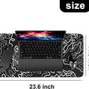 11.8x23.6 inches Large Gaming Mouse Pad Mat with Stitched Edge Non-Slip Rubber Base Washable Durable for Office Computers Laptop Table Desk Mouse Pads Mats Accessories (Line)