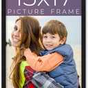 Black Real Wood 13x17 Picture Frame - 0.75 Inches Wide | 0.5 Inches Deep | Mid Century Style with UV Acrylic & Foam Board Backing