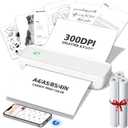 MinZhi Inkless Portable Printer for Travel, Wireless Printer Supports 8.5 x 11 Inch Thermal Paper, Bluetooth Machine Includes 3 Rolls of Thermal Paper Set, White