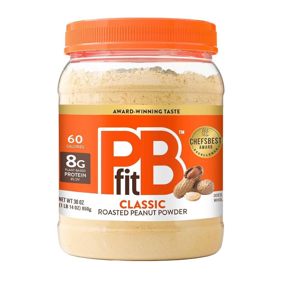 PBfit 30 Ounce Classic Peanut Butter Powder, Powdered Peanut Butter Spread From Real Roasted Peanuts, 8g of Protein 8% DV, Gluten-Free, 60 calories, 87% less fat (Pack of 1) (EXP 09/18/26)