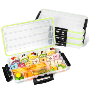 Baderke 4 Pcs Charcuterie Snack Box, Waterproof Travel Charcuterie Containers Box with Lid Keeps Snacks Fresh Dry, Removable Dividers Ideal for the Boat, Beach, Picnics
