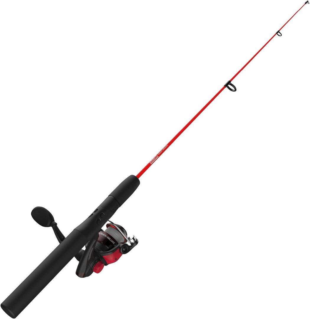 Zebco Dock Demon Spinning Reel or Spincast Reel and Fishing Rod Combo, 30-Inch Durable Fiberglass Rod, QuickSet Anti-Reverse Fishing Reel, 10
