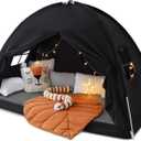 Sherilyn Twin Size Bed Canopy Toddler, Kids Bed Tents Indoor Dream Tent on Bunk Bed Privacy Space Blackout Sleeping Tents Portable Drafty Floor Playhouse for Boys Girl Birthday, House Gift, Black
