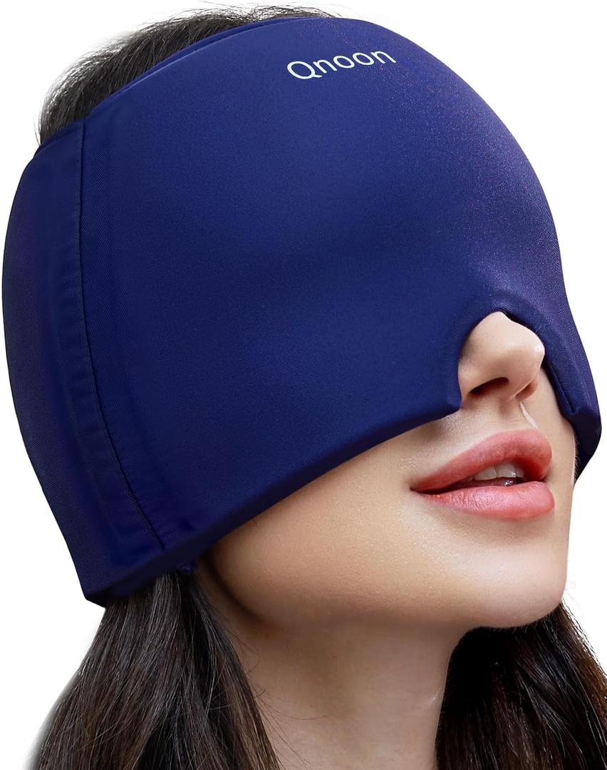 Migraine Relief Cap, Headache Relief Cap Mask Products, Cooling Odorless Gel Ice Head Wrap for Tension, Stress,Hangover & Puffy Eyes (Blue)
