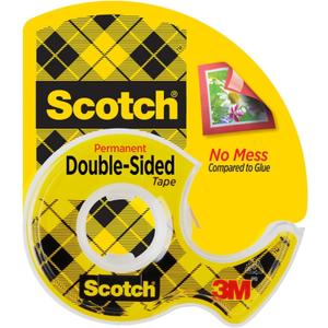 Scotch Double Sided Tape with Tape Dispenser, Office and School Supplies for Arts and Crafts, Alternative to Scrapbooking Tape, 0.75 in. x 400 in., 1 Tape Roll with 1 Tape Dispenser