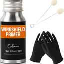 1 fl.oz Windshield Primer, Urethane Primer for Automotive, Promotes Adhesion of Polyurethane Sealants, UV Resistant, Fast Drying, with 1 Pair Gloves, 2 Applicator Sticks, Black