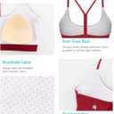 RUNNING GIRL Y-Back Sports Bras for Women, Medium Impact Wirefree Padded Bra Workout Crop Top Longline Sports Bra Push up (Red, XL)