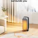 Dreo Quiet Space Heater, 1500W Portable Heaters for Indoor Use with Remote, 70 Oscillation, Fast and Safety Electric PTC Ceramic for Desk Office Bedroom, 12H Timer (Silver)