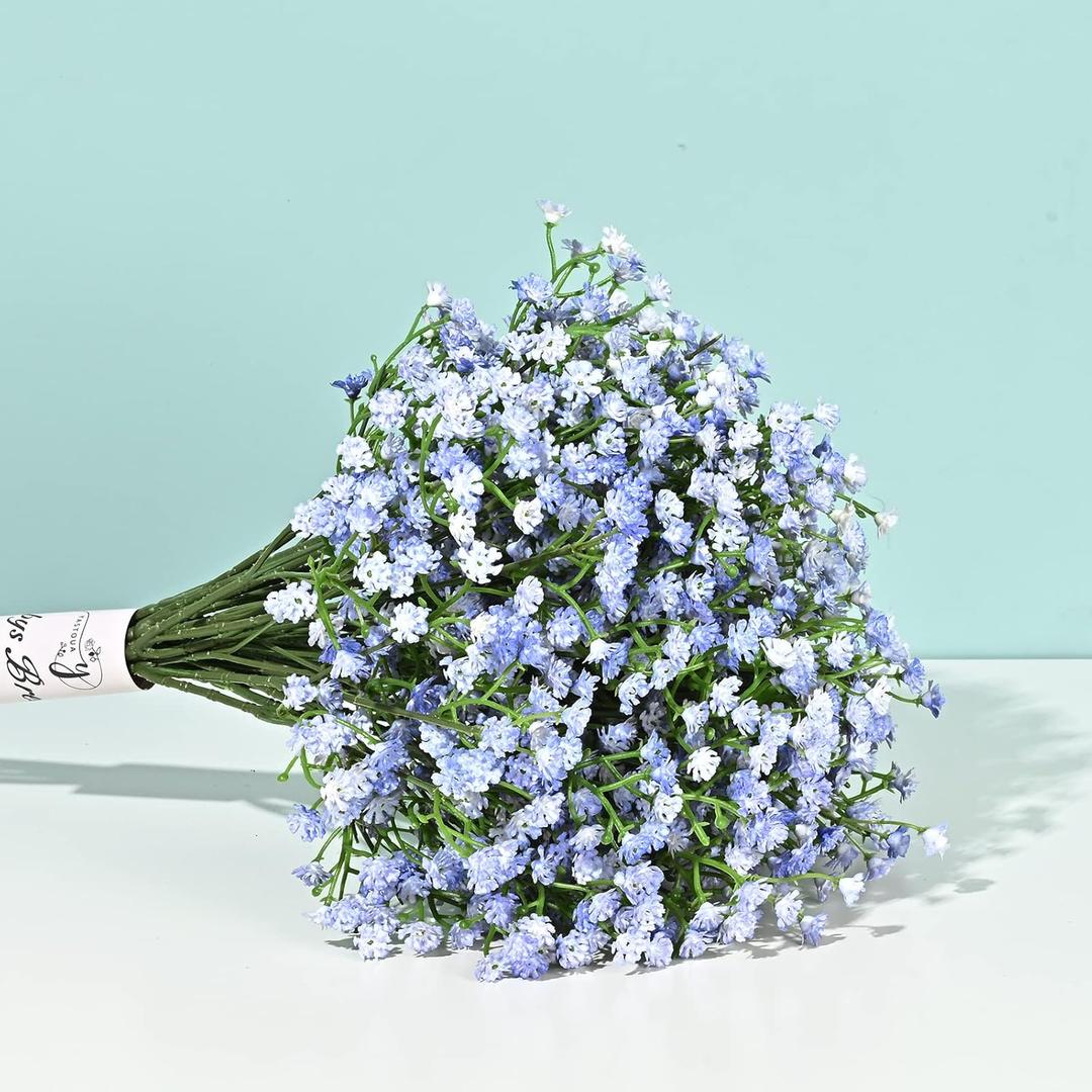 Yastouay Babys Breath Artificial Flowers, 6Pcs Fake White Babys Breath Flowers Artificial Bulk, Real Touch Faux Babies Breath Gypsophila Bouquet for Wedding Floral Arrangement Party Decor