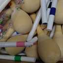 PLULON 20 Pcs Wooden Maracas for Kids, Mini Maracas with Multicolor Pens and Gem Stickers for Cinco De Mayo Unfinished Festival Painting Crafts Shakers Fiesta Mexican Birthday Party Favors Supplies