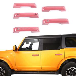 Jeliker for Bronco Door Handle Inserts Trim Cover, Tailgate Handle Cover for Ford Bronco 2021 2022 2023 Exterior Accessories Pink 5 PCS (NOT for Sport)